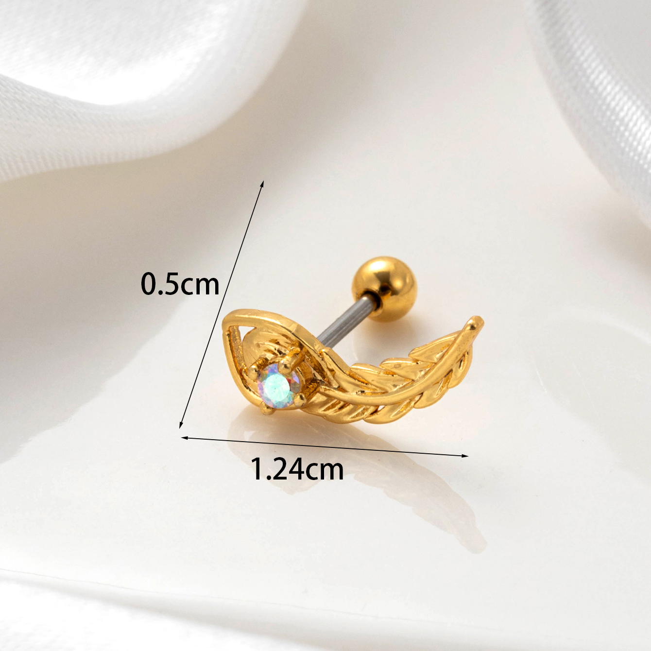 1 Piece Simple Series Classic Geometric Copper  Gold Color Material Zircon Women's Stud Earrings 